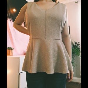Gold Glitter Peplum Top